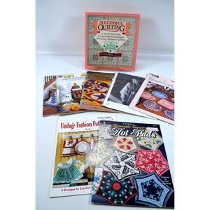 Lot of 8 Crafting Sewing Needlepoint Quilting Crochet Gift Jars Book Booklet‎